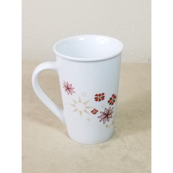 Starbucks Holiday Coffee Mug 12oz Teacup Christmas 2013 White Red 4 3/4" - Picture 7 of 13